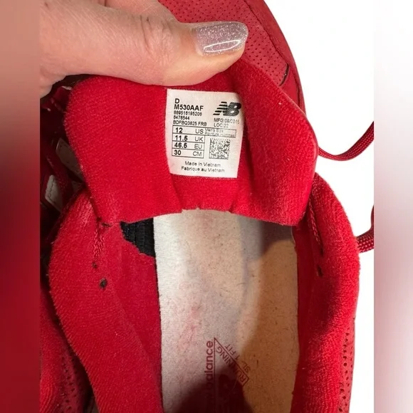 New Balance 530 Red Sneakers Men’s Size 12 | Retro Dad Shoes Lifestyle - Picture 6 of 8